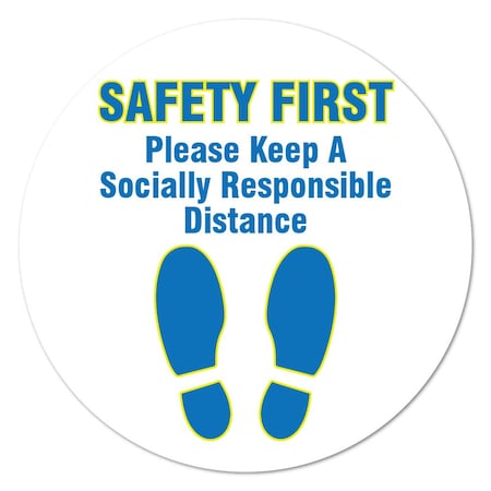 Safety First Social Distancing Non-Slip Floor Graphic, 3PK